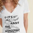 It's All About The Wingspan For Book Lover Women's Jersey Short Sleeve Deep V-Neck Tshirt