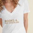 Jolabokaflod Because Books And Hot Chocolate T-Shirt Women's Jersey Short Sleeve Deep V-Neck Tshirt