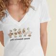 Just a Bookish Goose Cute Reading Geese For Book Fanatics Women's Jersey Short Sleeve Deep V-Neck Tshirt Just a Bookish Goose Cute Reading Geese For Book Fanatics Women's Jersey Short Sleeve Deep V-Neck Tshirt