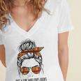 Just a Girl Who Loves Books Pajamas Shirt Reading Book Lover Women's Jersey Short Sleeve Deep V-Neck Tshirt