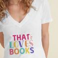 Just a Girl Who Loves Books Reader Girls Bookish Women Women's Jersey Short Sleeve Deep V-Neck Tshirt Just a Girl Who Loves Books Reader Girls Bookish Women Women's Jersey Short Sleeve Deep V-Neck Tshirt