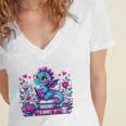 Just A Girl Who Loves Dragons And Books Cute Dragon Reading Premium Tri-Blend Women's Jersey Short Sleeve Deep V-Neck Tshirt
