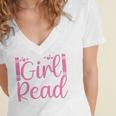 Just A Girl Who Loves To Read Book Lover Reading Books Women's Jersey Short Sleeve Deep V-Neck Tshirt