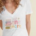Just One More Chapter Artistic Pastel Book Lover Vibe Women's Jersey Short Sleeve Deep V-Neck Tshirt
