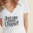 Just One More Chapter Book Lover Quote Reading Women's Jersey Short Sleeve Deep V-Neck Tshirt Just One More Chapter Book Lover Quote Reading Women's Jersey Short Sleeve Deep V-Neck Tshirt
