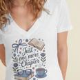 Just One More Chapter Book Lover Reading Quote Women's Jersey Short Sleeve Deep V-Neck Tshirt