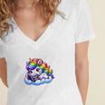 Just One More Chapter Bookish Book Unicorn Reading Book Women's Jersey Short Sleeve Deep V-Neck Tshirt