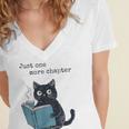 Just One More Chapter Bookworm Cat Book Lover Women's Jersey Short Sleeve Deep V-Neck Tshirt Just One More Chapter Bookworm Cat Book Lover Women's Jersey Short Sleeve Deep V-Neck Tshirt