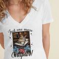 Just One More Chapter Cat Reading Books Coffee Lovers Premium Tri-Blend Women's Jersey Short Sleeve Deep V-Neck Tshirt