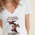 Just Pour Me My Coffee Hand Me My Book And Slowly Back Away Premium Women's Jersey Short Sleeve Deep V-Neck Tshirt Just Pour Me My Coffee Hand Me My Book And Slowly Back Away Premium Women's Jersey Short Sleeve Deep V-Neck Tshirt