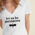 Let Us Be Menaces Dragon Book Lover Women's Jersey Short Sleeve Deep V-Neck Tshirt