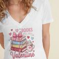 Librarian Books Are My Valentine Teacher Valentines Teach Women's Jersey Short Sleeve Deep V-Neck Tshirt Librarian Books Are My Valentine Teacher Valentines Teach Women's Jersey Short Sleeve Deep V-Neck Tshirt