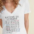 Library Card Due Date Stamp Book Lover Reading Vintage Read Women's Jersey Short Sleeve Deep V-Neck Tshirt Library Card Due Date Stamp Book Lover Reading Vintage Read Women's Jersey Short Sleeve Deep V-Neck Tshirt