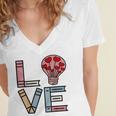 Love Books Reading Women's Jersey Short Sleeve Deep V-Neck Tshirt