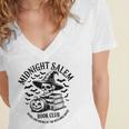 Midnight Salem Book Club Witchy Reads Women's Jersey Short Sleeve Deep V-Neck Tshirt