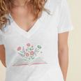 New Chapter Begins Retired 2026 Floral Book Retirement Women Women's Jersey Short Sleeve Deep V-Neck Tshirt