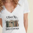 I Have No Shelf Control Book Lover Pun Reader Humor Women's Jersey Short Sleeve Deep V-Neck Tshirt