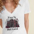 I Have No Shelf Control Dark Academia Book Lover TBR Women's Jersey Short Sleeve Deep V-Neck Tshirt