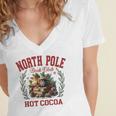 North Pole Book Club Hot Cocoa Bookworm Christmas Xmas Women's Jersey Short Sleeve Deep V-Neck Tshirt North Pole Book Club Hot Cocoa Bookworm Christmas Xmas Women's Jersey Short Sleeve Deep V-Neck Tshirt