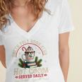 North Pole Book Club Hot Cocoa Librarians Bookish Christmas Women's Jersey Short Sleeve Deep V-Neck Tshirt North Pole Book Club Hot Cocoa Librarians Bookish Christmas Women's Jersey Short Sleeve Deep V-Neck Tshirt