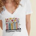 Occupational Therapy Wildflower Book OT Therapist Assistant Women's Jersey Short Sleeve Deep V-Neck Tshirt Occupational Therapy Wildflower Book OT Therapist Assistant Women's Jersey Short Sleeve Deep V-Neck Tshirt