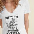 Off To The Bookstore Reading Bookworm Women's Jersey Short Sleeve Deep V-Neck Tshirt