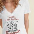 Oops I Got Another Book Boo Ghost Read Book Women's Jersey Short Sleeve Deep V-Neck Tshirt