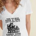 The People Who'Ve Banned Books Were The Good Guys Women's Jersey Short Sleeve Deep V-Neck Tshirt The People Who'Ve Banned Books Were The Good Guys Women's Jersey Short Sleeve Deep V-Neck Tshirt