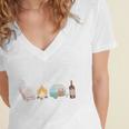 The Perfect Weekend Camping Essentials Wine Books Campfire Women's Jersey Short Sleeve Deep V-Neck Tshirt The Perfect Weekend Camping Essentials Wine Books Campfire Women's Jersey Short Sleeve Deep V-Neck Tshirt