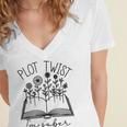 Plot Twist I'm Sober Women's Sobriety Book Reading Literary Women's Jersey Short Sleeve Deep V-Neck Tshirt Plot Twist I'm Sober Women's Sobriety Book Reading Literary Women's Jersey Short Sleeve Deep V-Neck Tshirt