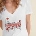 Poppy Field Wizard Of Oz Cowardly Brave Lion Book Women's Jersey Short Sleeve Deep V-Neck Tshirt Poppy Field Wizard Of Oz Cowardly Brave Lion Book Women's Jersey Short Sleeve Deep V-Neck Tshirt
