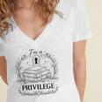 Im A Privilege Vintage Book Illustration Women's Jersey Short Sleeve Deep V-Neck Tshirt