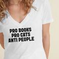 PRO Books PRO Cats Anti People Women's Jersey Short Sleeve Deep V-Neck Tshirt PRO Books PRO Cats Anti People Women's Jersey Short Sleeve Deep V-Neck Tshirt