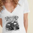 Proudly Anti Social Member Of The Introverted Book Club Women's Jersey Short Sleeve Deep V-Neck Tshirt
