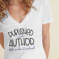 Published Author Est 2024 Ask Me About My Book Authors Books Women's Jersey Short Sleeve Deep V-Neck Tshirt Published Author Est 2024 Ask Me About My Book Authors Books Women's Jersey Short Sleeve Deep V-Neck Tshirt