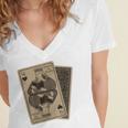 Queen Of Books Playing Card Aesthetic For Book Lovers Premium Tri-Blend Women's Jersey Short Sleeve Deep V-Neck Tshirt
