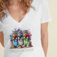 Racoons Trash Reader Book Lover Romantic Novels Premium Women's Jersey Short Sleeve Deep V-Neck Tshirt