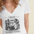 I Read Banned Books Women's Jersey Short Sleeve Deep V-Neck Tshirt