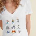 Read Book Characters I Can Do Hard Things Back To School Women's Jersey Short Sleeve Deep V-Neck Tshirt