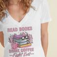 Read Books Drink Coffee Fight Evil Book Coffee Women's Jersey Short Sleeve Deep V-Neck Tshirt Read Books Drink Coffee Fight Evil Book Coffee Women's Jersey Short Sleeve Deep V-Neck Tshirt