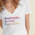 Read Books Be Kind Stay Weird Book Lover Premium Tri-Blend Women's Jersey Short Sleeve Deep V-Neck Tshirt