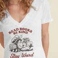 Read Books Be Kind Stay Weird Bookish Cowboy Reading Raccoon Women's Jersey Short Sleeve Deep V-Neck Tshirt Read Books Be Kind Stay Weird Bookish Cowboy Reading Raccoon Women's Jersey Short Sleeve Deep V-Neck Tshirt