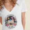Read Books Be Kind Stay Weird Dragon Women's Jersey Short Sleeve Deep V-Neck Tshirt