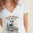 Read Books Be Kind Stay Weird Skeleton Reading Book Lover Women's Jersey Short Sleeve Deep V-Neck Tshirt Read Books Be Kind Stay Weird Skeleton Reading Book Lover Women's Jersey Short Sleeve Deep V-Neck Tshirt