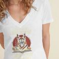 i Read Books And i Know Things German Shepherd Coffee Books Women's Jersey Short Sleeve Deep V-Neck Tshirt