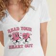 Read You Heart Out Reading Teacher Valentines Day Book Lover Women's Jersey Short Sleeve Deep V-Neck Tshirt Read You Heart Out Reading Teacher Valentines Day Book Lover Women's Jersey Short Sleeve Deep V-Neck Tshirt
