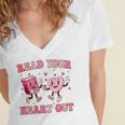 Read Your Heart Out Teacher Valentine Book Women's Jersey Short Sleeve Deep V-Neck Tshirt Read Your Heart Out Teacher Valentine Book Women's Jersey Short Sleeve Deep V-Neck Tshirt