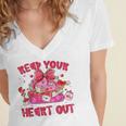 Read Your Heart Out Teacher Valentine Reading Book Lover Women's Jersey Short Sleeve Deep V-Neck Tshirt