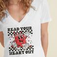 Read Your Heart Out Teacher Valentines Book Lover Women's Jersey Short Sleeve Deep V-Neck Tshirt Read Your Heart Out Teacher Valentines Book Lover Women's Jersey Short Sleeve Deep V-Neck Tshirt