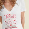 Read Your Heart Out Teacher Valentines Day Reading Book Love Premium Tri-Blend Women's Jersey Short Sleeve Deep V-Neck Tshirt